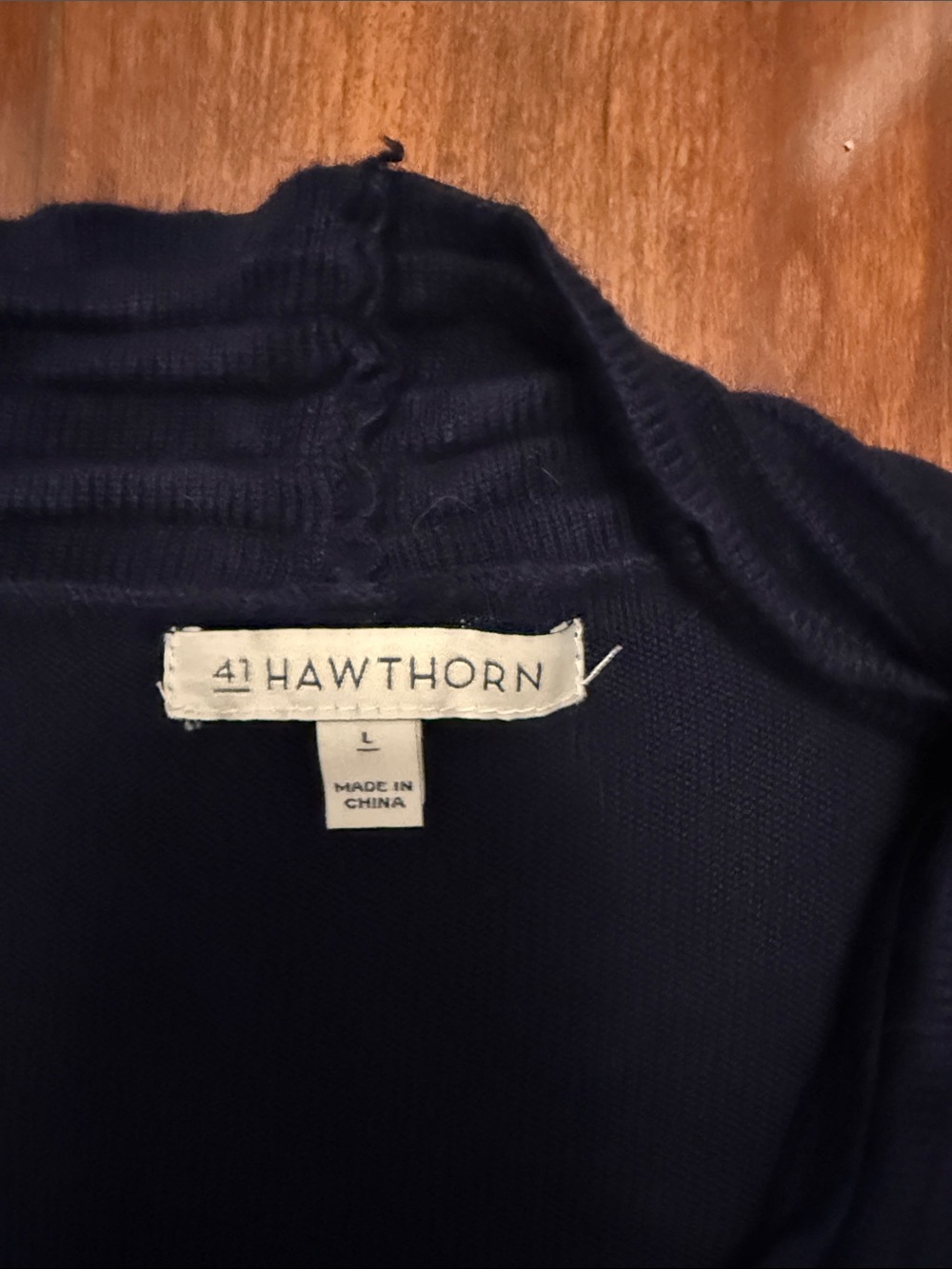Navy Open-Front Ruffle-Trim Cardigan - Picture 2 of 2